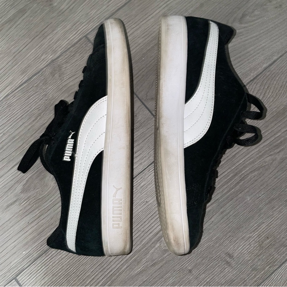 PUMA Women's Black White SoftFoam Low Top Sneakers Casual Shoes Size 6C